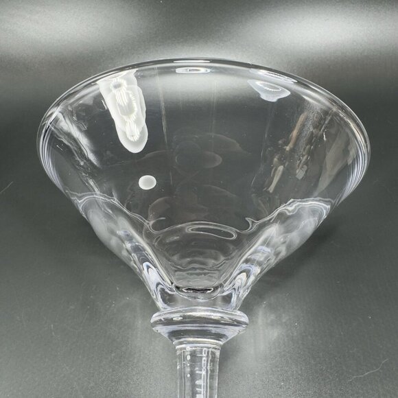 Simon Pearce Cavendish Clear Optic Blown Glass Martini Glasses Cups Set 2 Stems - Picture 6 of 16